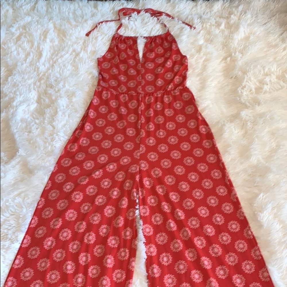Red Halter Jumpsuit